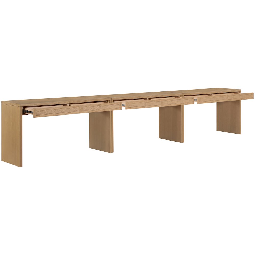 Avro Natural Solid Wood And Oak Veneer 3pc. Desk. Picture 6