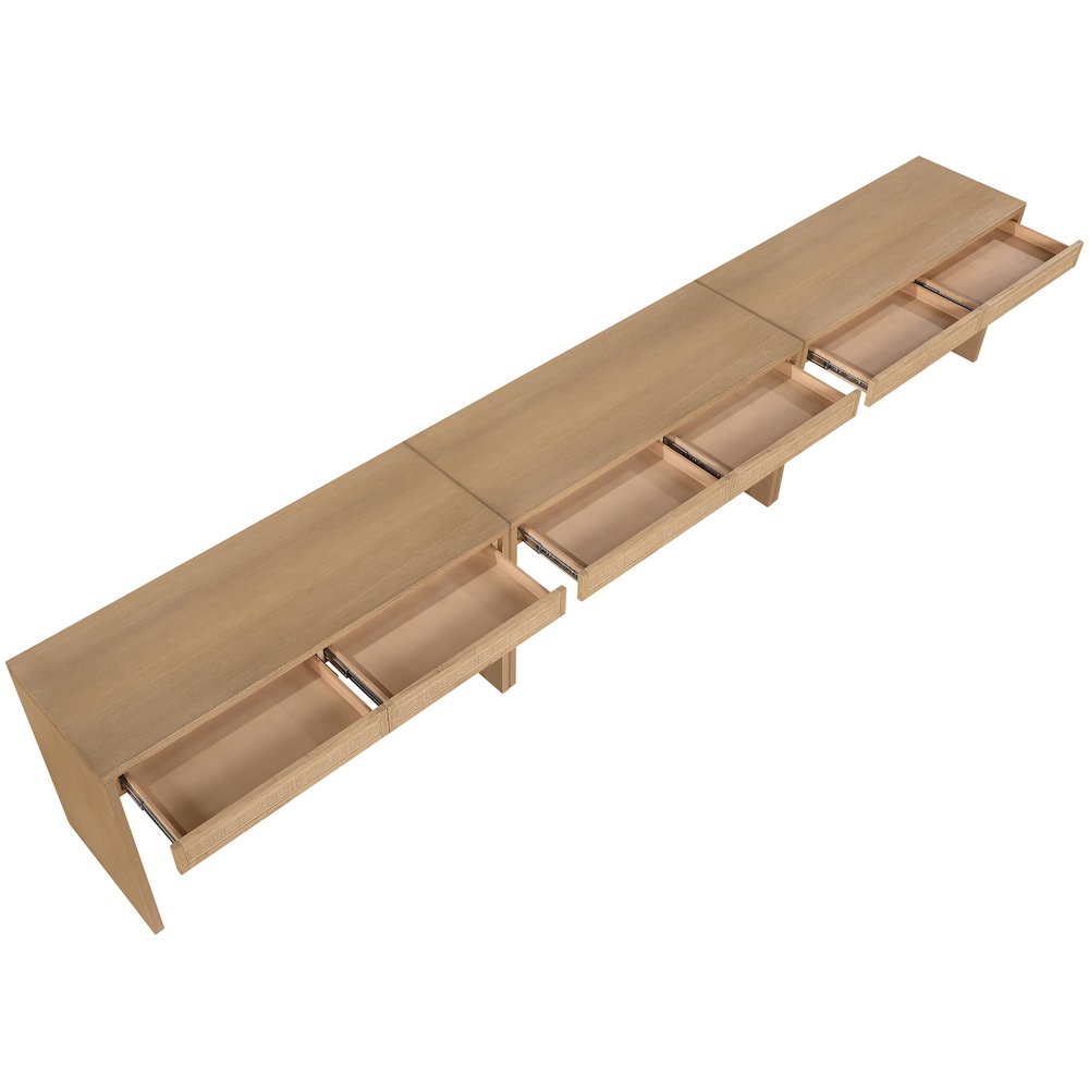 Avro Natural Solid Wood And Oak Veneer 3pc. Desk. Picture 9