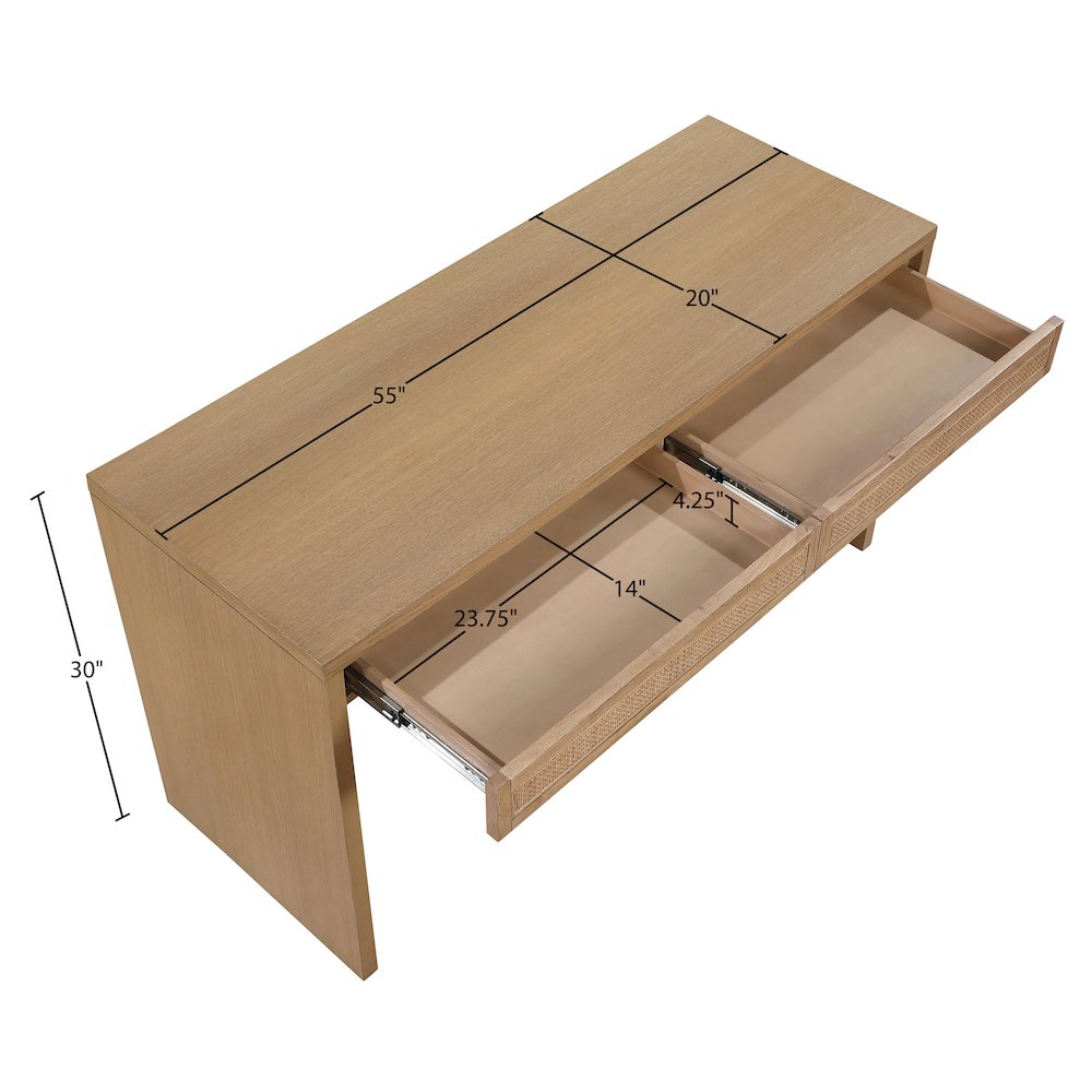 Avro Natural Solid Wood And Oak Veneer Desk. Picture 14