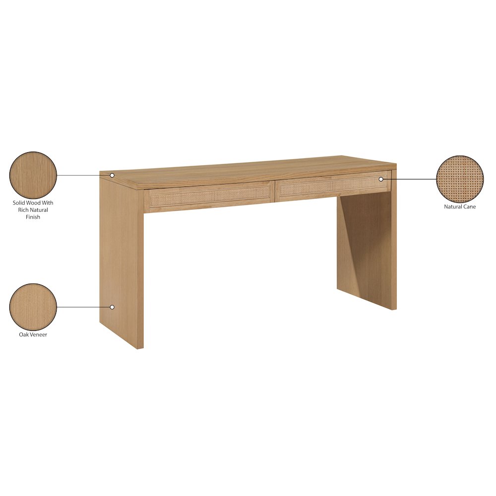 Avro Natural Solid Wood And Oak Veneer Desk. Picture 15