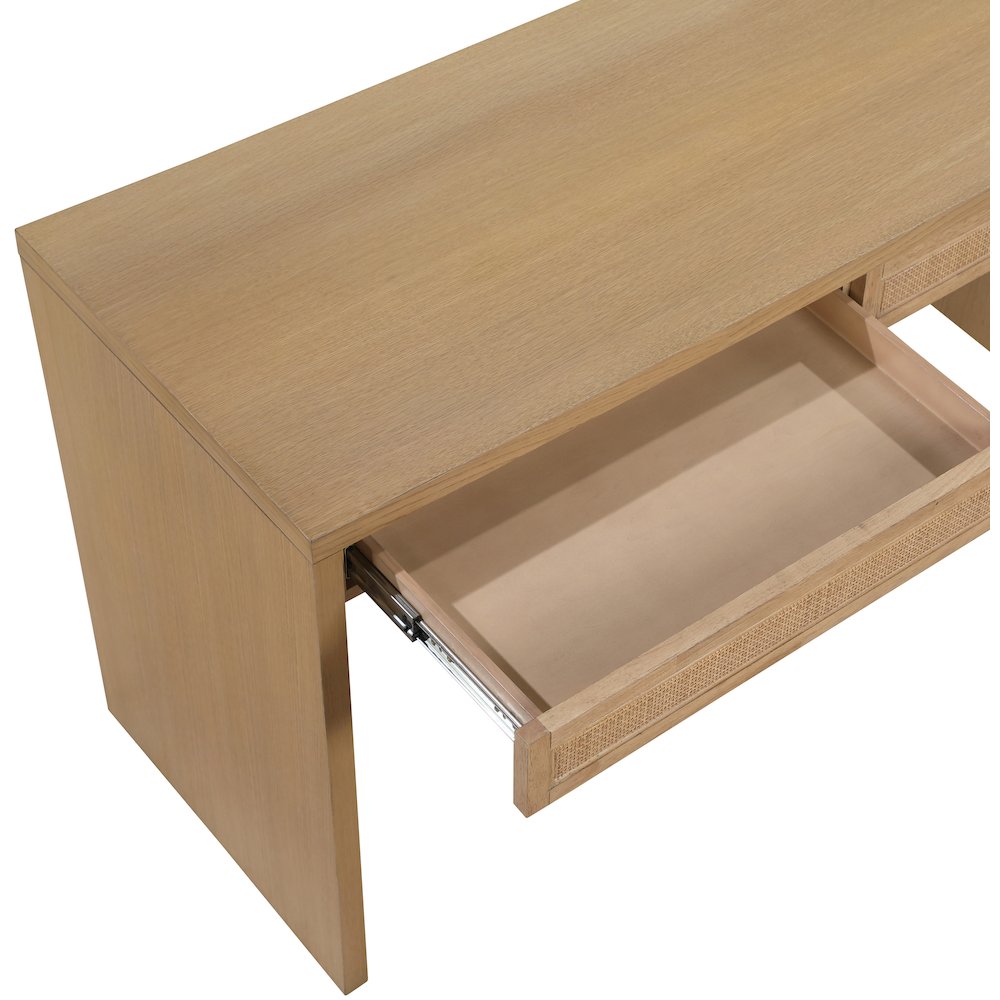 Avro Natural Solid Wood And Oak Veneer Desk. Picture 11