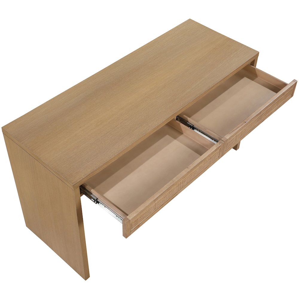 Avro Natural Solid Wood And Oak Veneer Desk. Picture 9