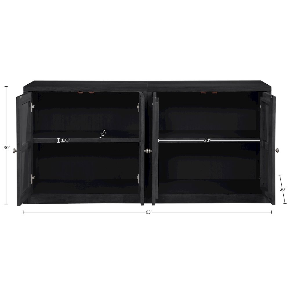 Vero Black Solid Wood And Oak Veneer 2pc. Sideboard/Buffet. Picture 12