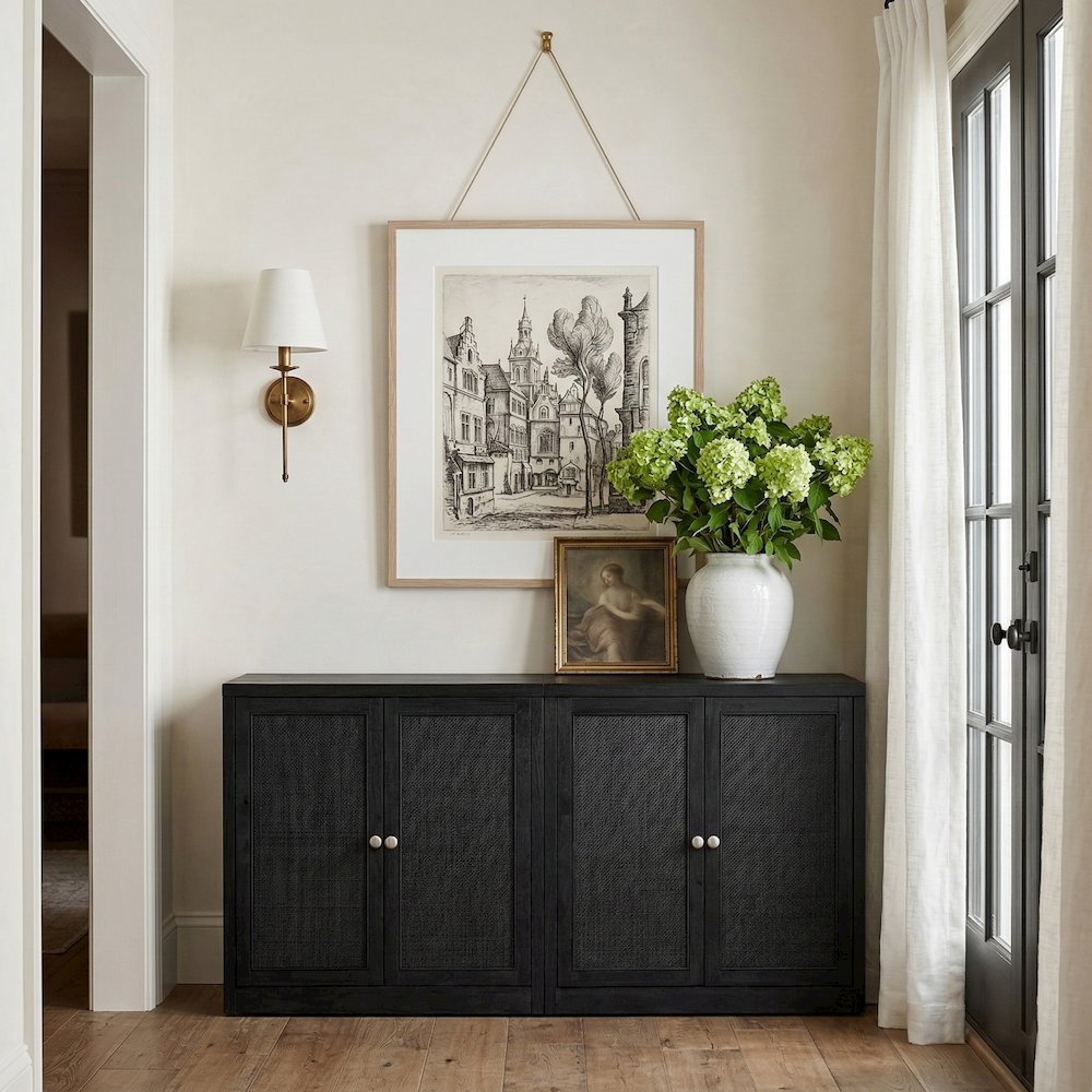 Vero Black Solid Wood And Oak Veneer 2pc. Sideboard/Buffet. Picture 2
