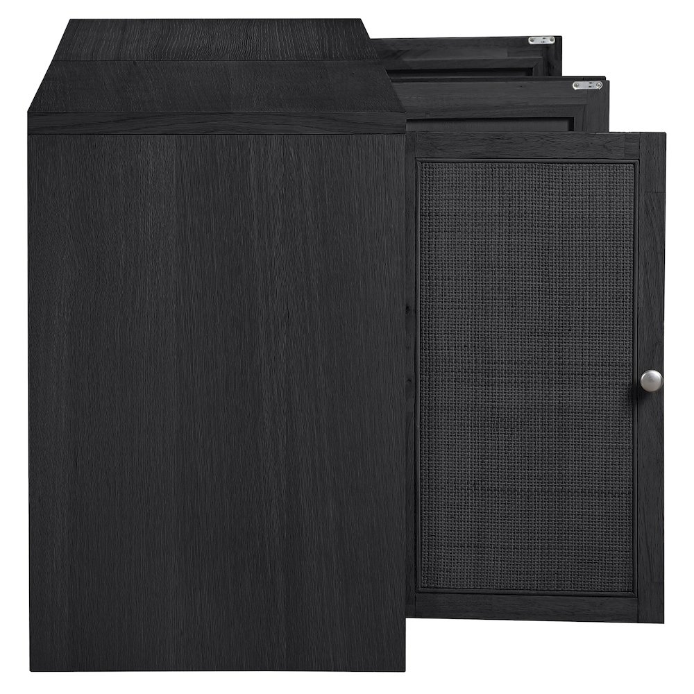 Vero Black Solid Wood And Oak Veneer 2pc. Sideboard/Buffet. Picture 7