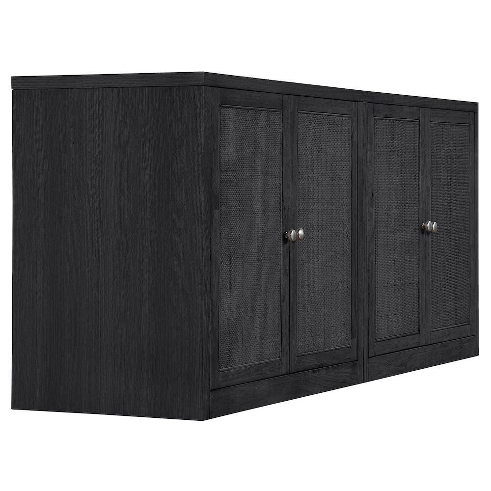 Vero Black Solid Wood And Oak Veneer 2pc. Sideboard/Buffet. Picture 8