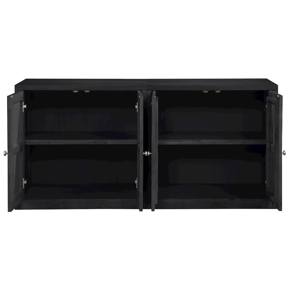 Vero Black Solid Wood And Oak Veneer 2pc. Sideboard/Buffet. Picture 9