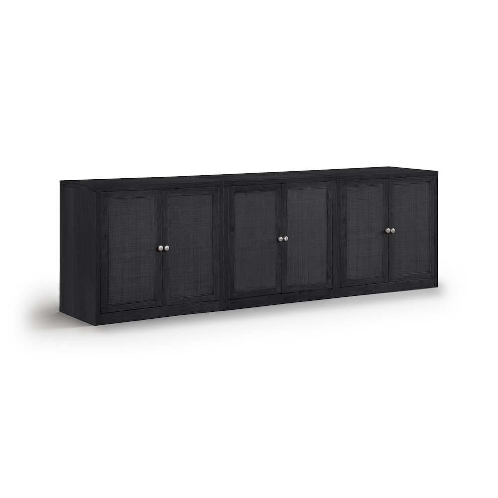 Vero Black Solid Wood And Oak Veneer 3pc. Sideboard/Buffet. Picture 1