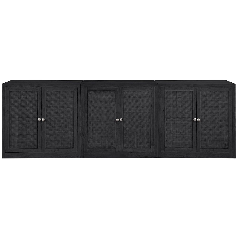 Vero Black Solid Wood And Oak Veneer 3pc. Sideboard/Buffet. Picture 3