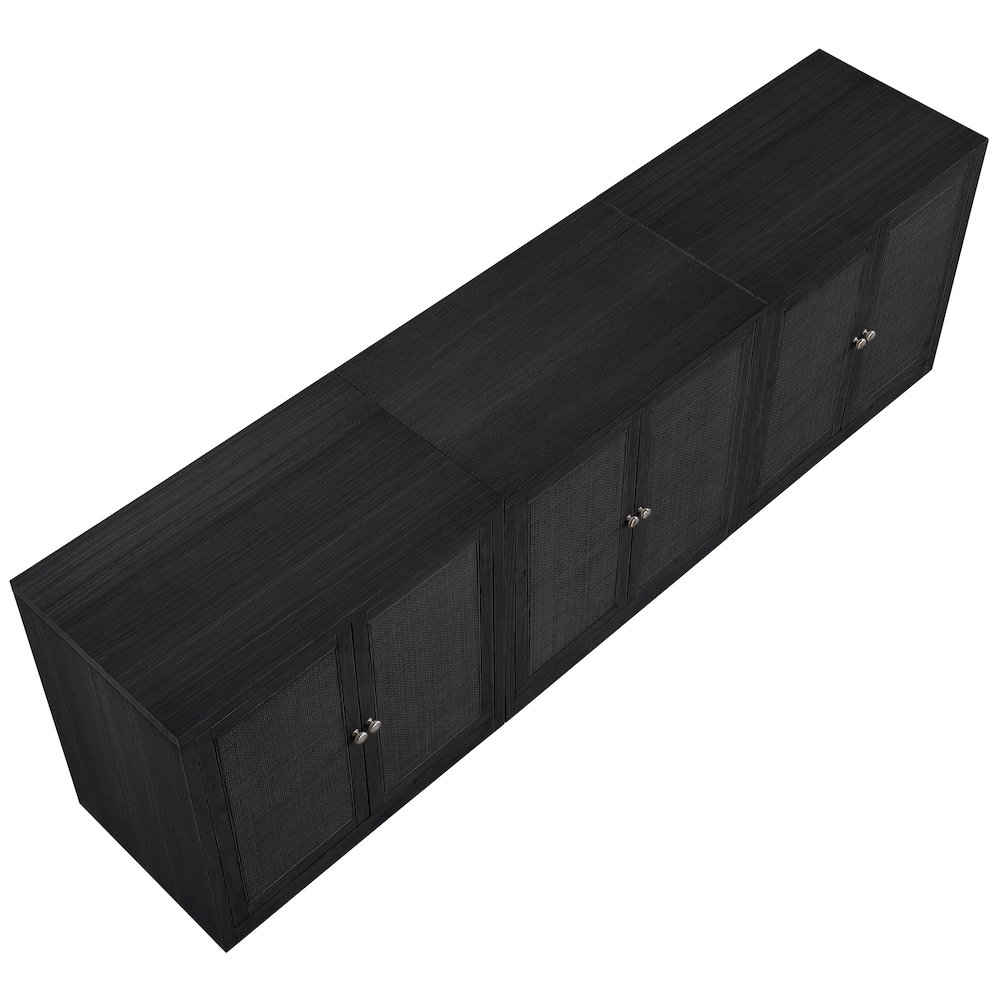 Vero Black Solid Wood And Oak Veneer 3pc. Sideboard/Buffet. Picture 6
