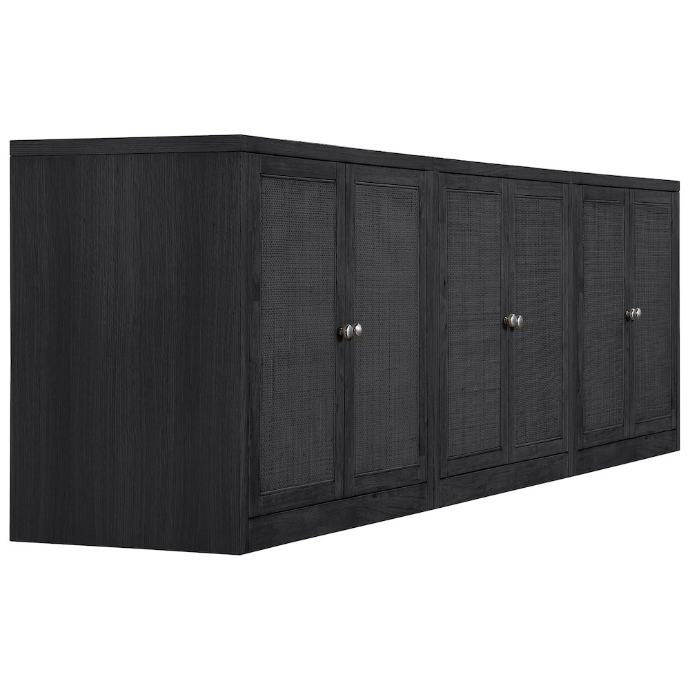 Vero Black Solid Wood And Oak Veneer 3pc. Sideboard/Buffet. Picture 8
