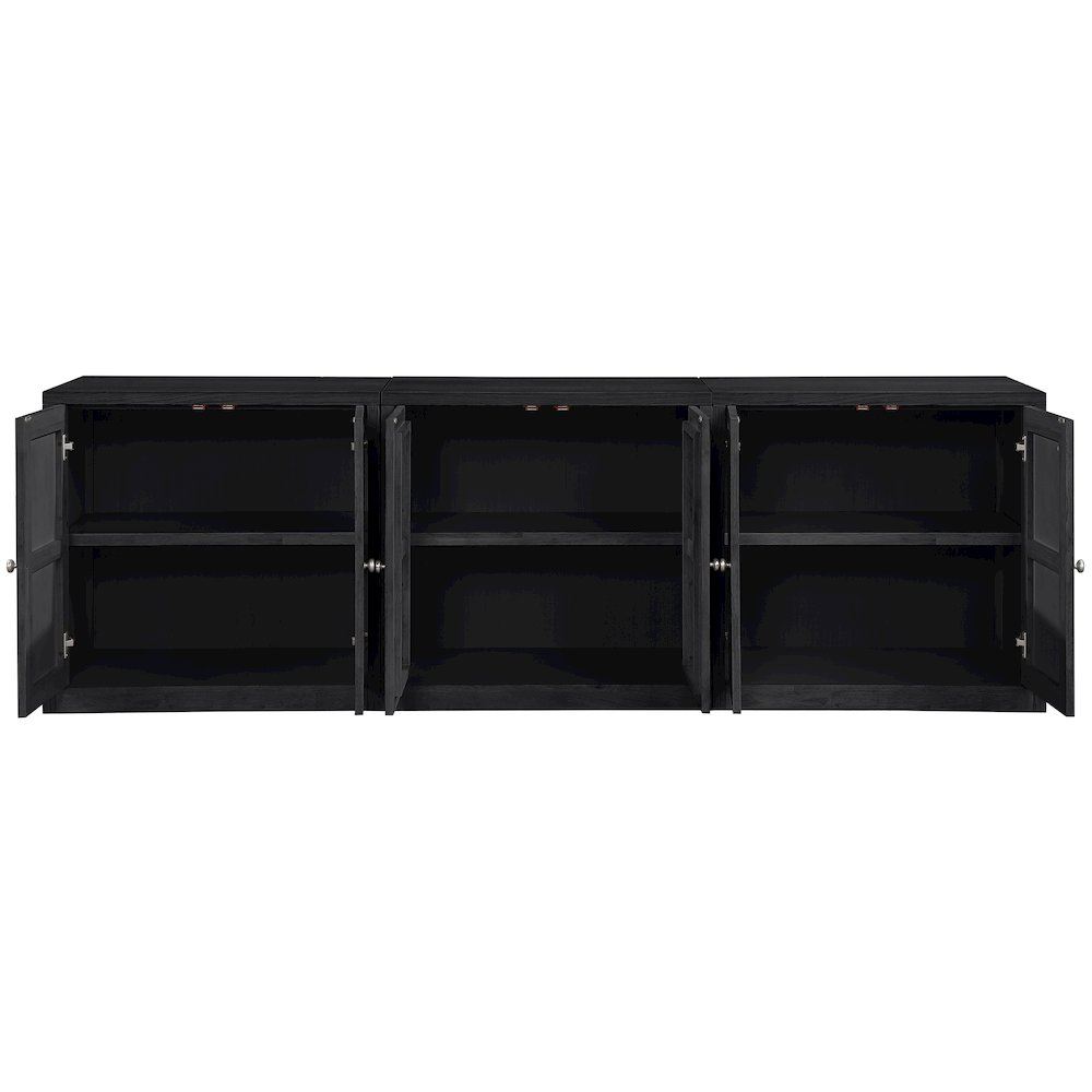 Vero Black Solid Wood And Oak Veneer 3pc. Sideboard/Buffet. Picture 9
