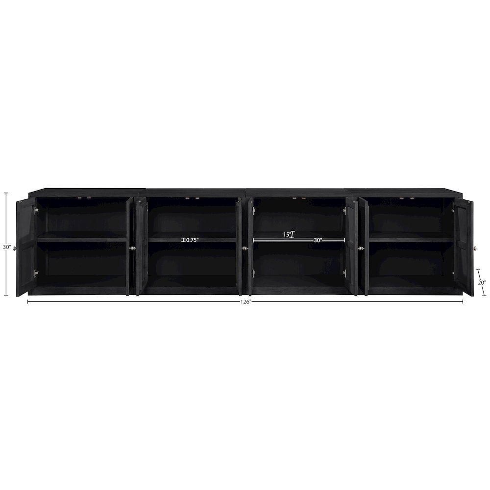 Vero Black Solid Wood And Oak Veneer 4pc. Sideboard/Buffet. Picture 12