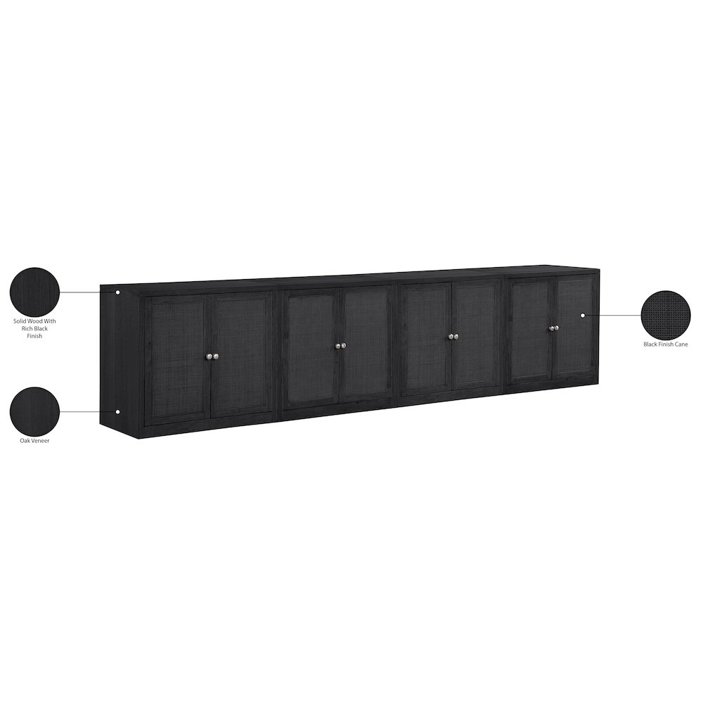 Vero Black Solid Wood And Oak Veneer 4pc. Sideboard/Buffet. Picture 13