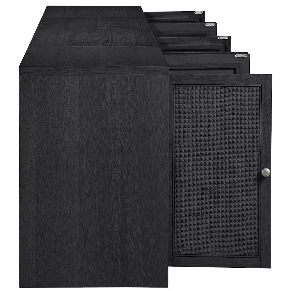 Vero Black Solid Wood And Oak Veneer 4pc. Sideboard/Buffet. Picture 7
