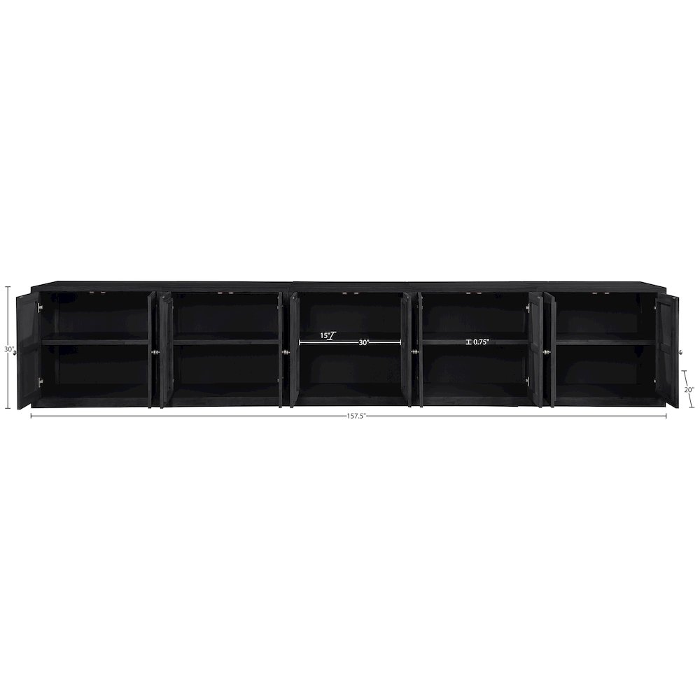 Vero Black Solid Wood And Oak Veneer 5pc. Sideboard/Buffet. Picture 12