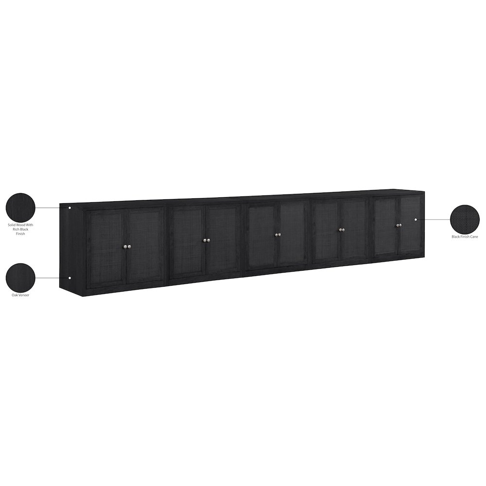 Vero Black Solid Wood And Oak Veneer 5pc. Sideboard/Buffet. Picture 13
