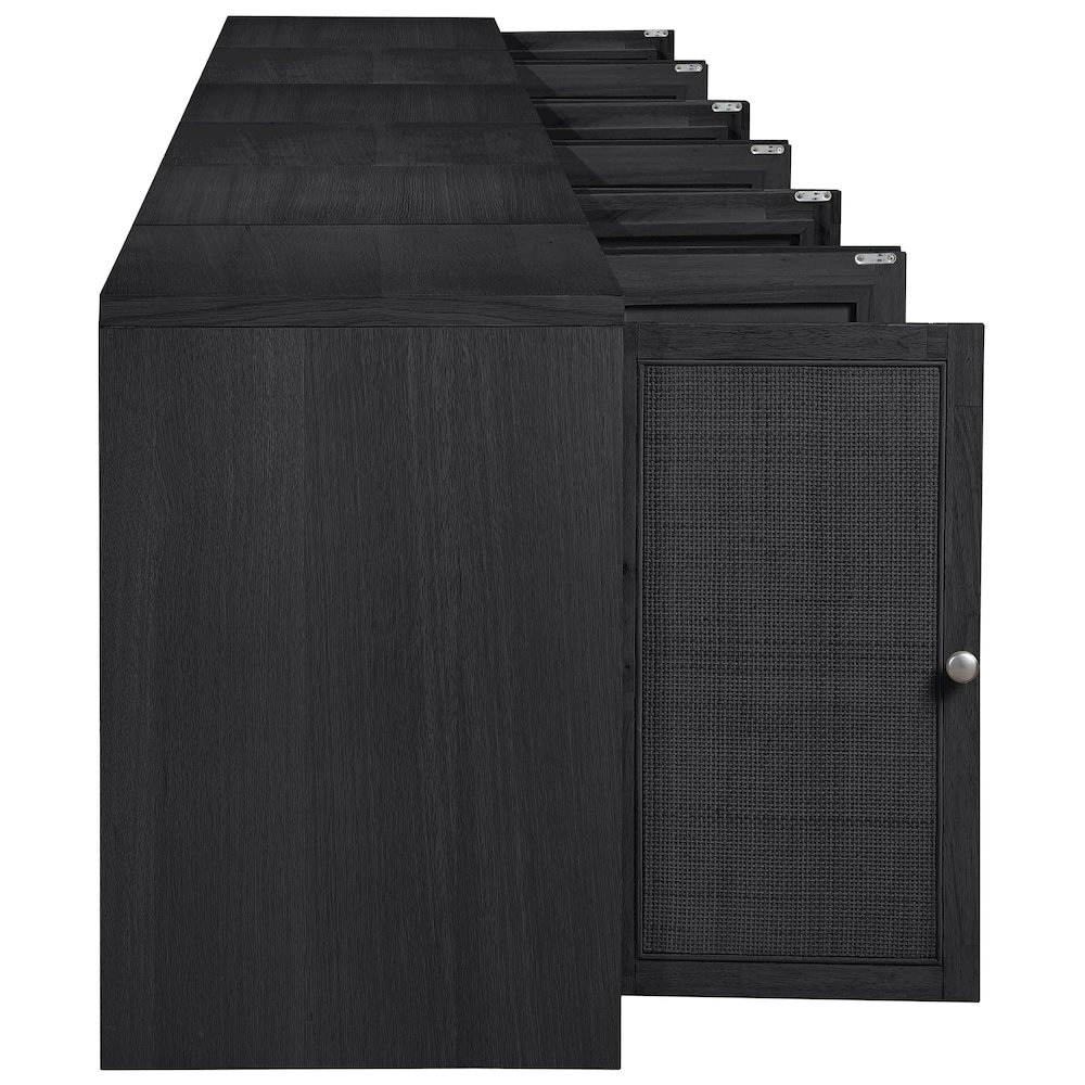 Vero Black Solid Wood And Oak Veneer 5pc. Sideboard/Buffet. Picture 7