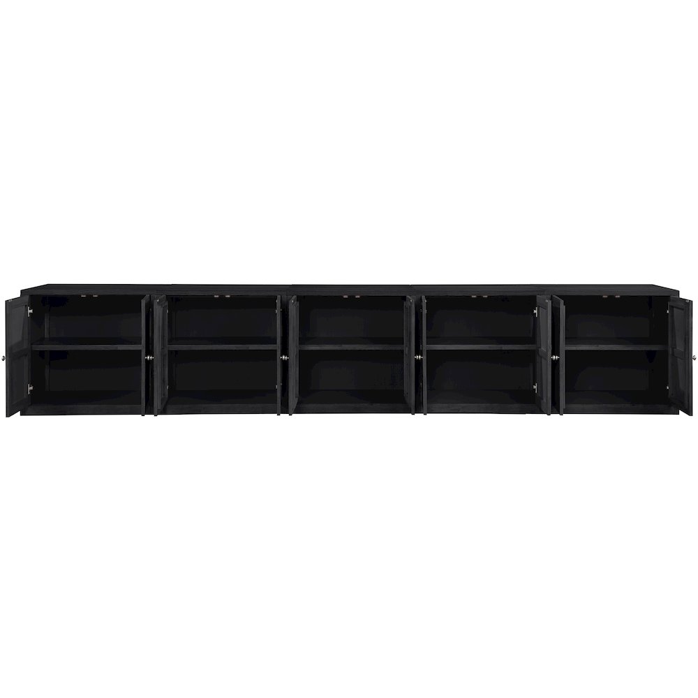 Vero Black Solid Wood And Oak Veneer 5pc. Sideboard/Buffet. Picture 9