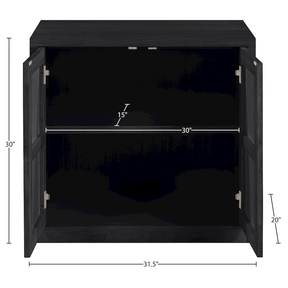 Vero Black Solid Wood And Oak Veneer Sideboard/Buffet. Picture 12