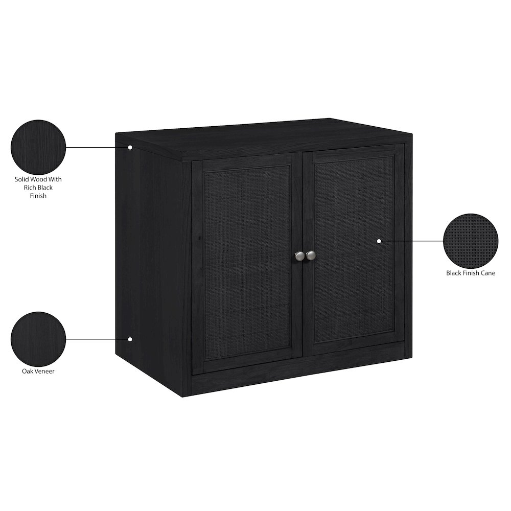 Vero Black Solid Wood And Oak Veneer Sideboard/Buffet. Picture 13