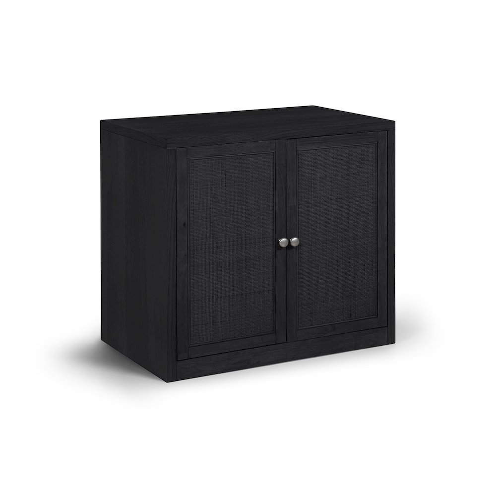 Vero Black Solid Wood And Oak Veneer Sideboard/Buffet. Picture 1