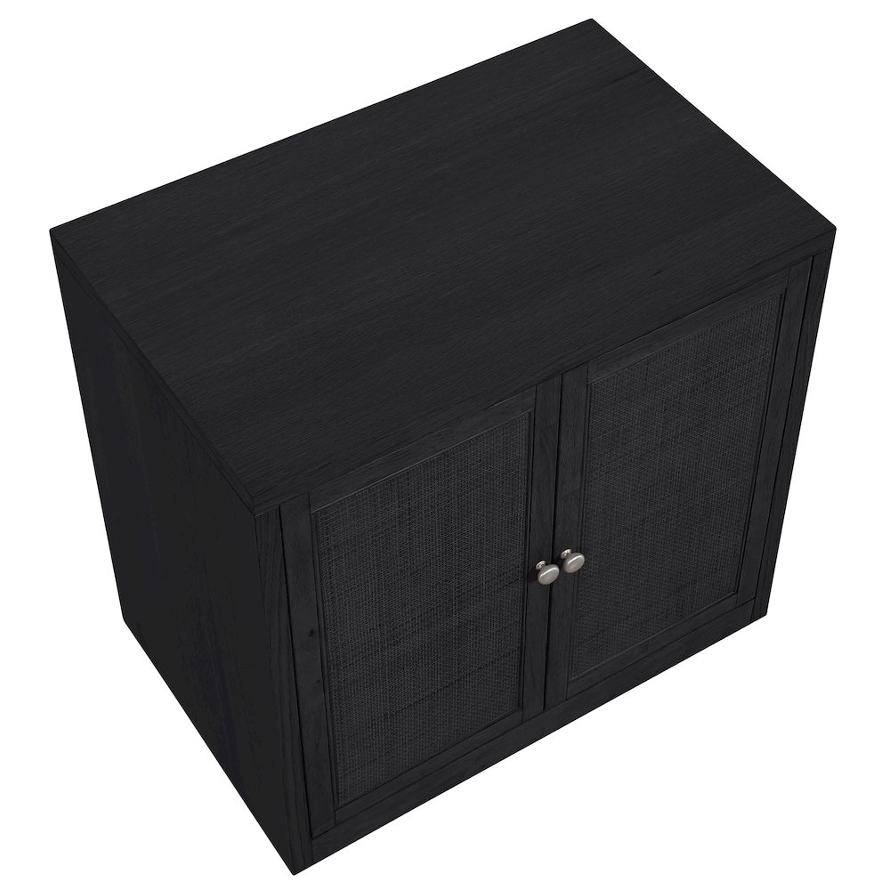 Vero Black Solid Wood And Oak Veneer Sideboard/Buffet. Picture 6