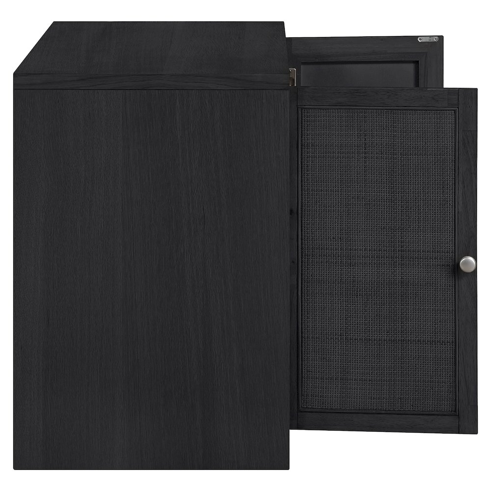 Vero Black Solid Wood And Oak Veneer Sideboard/Buffet. Picture 7