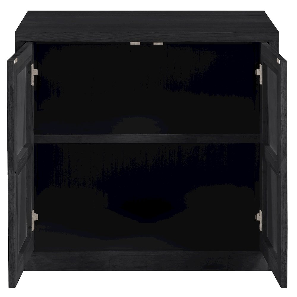 Vero Black Solid Wood And Oak Veneer Sideboard/Buffet. Picture 9
