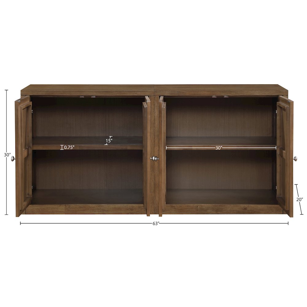 Vero Brown Solid Wood And Oak Veneer 2pc. Sideboard/Buffet. Picture 12