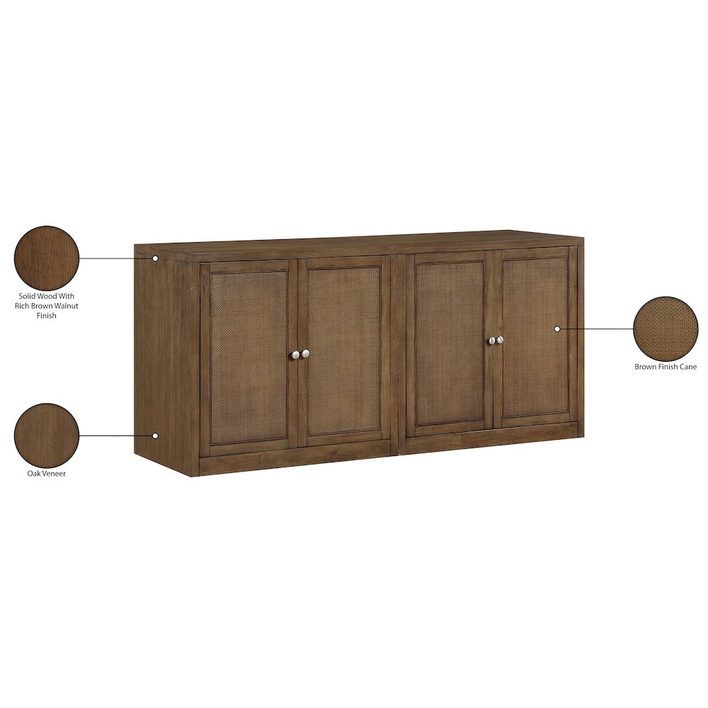 Vero Brown Solid Wood And Oak Veneer 2pc. Sideboard/Buffet. Picture 13