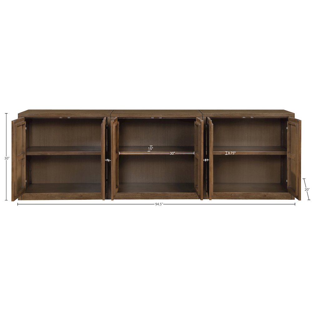 Vero Brown Solid Wood And Oak Veneer 3pc. Sideboard/Buffet. Picture 12