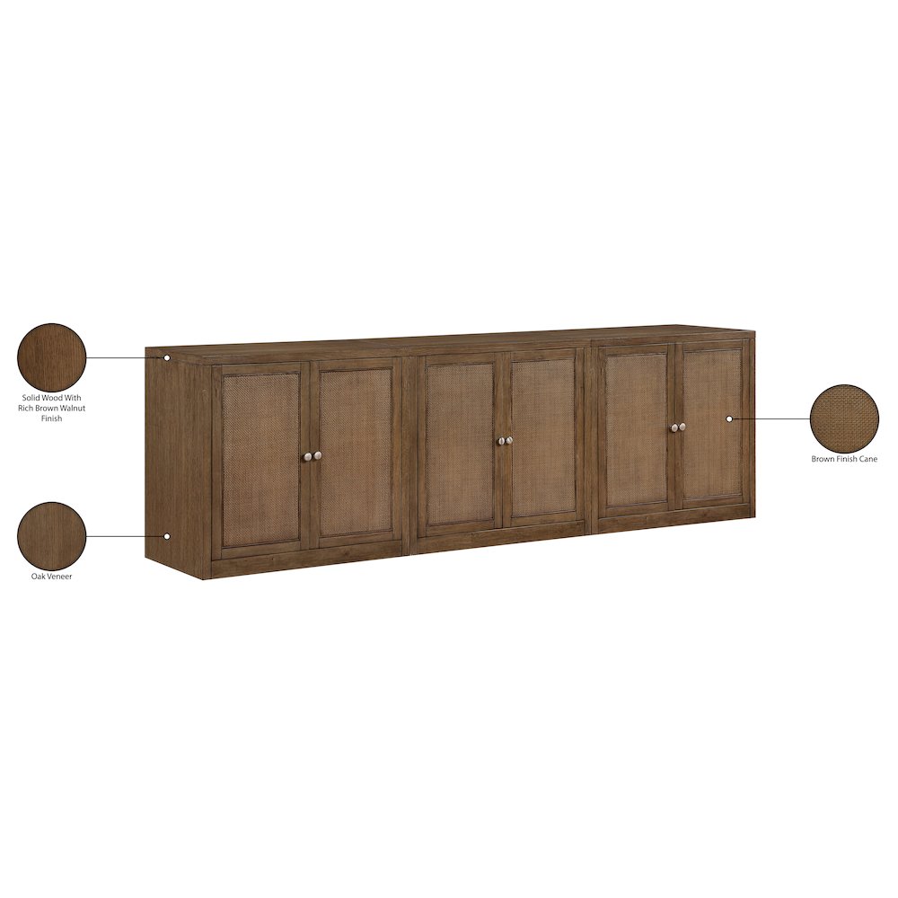 Vero Brown Solid Wood And Oak Veneer 3pc. Sideboard/Buffet. Picture 13