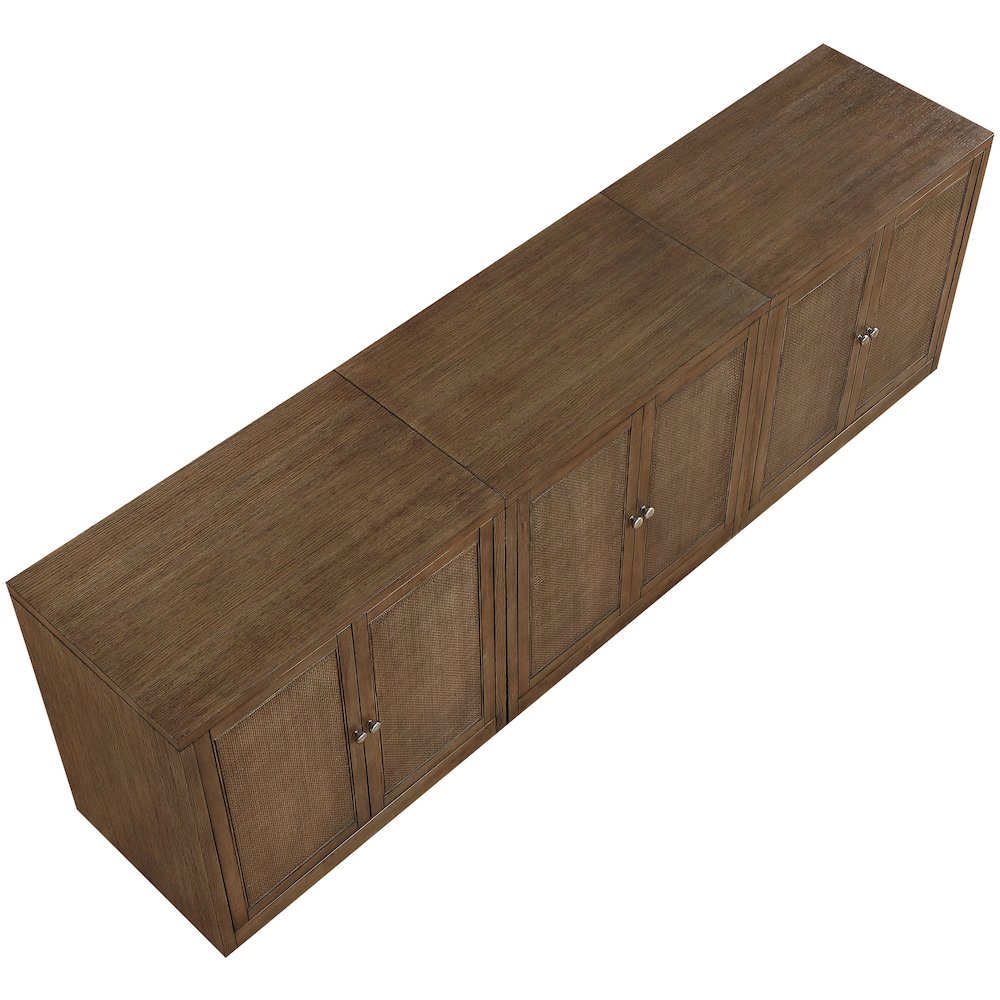 Vero Brown Solid Wood And Oak Veneer 3pc. Sideboard/Buffet. Picture 6