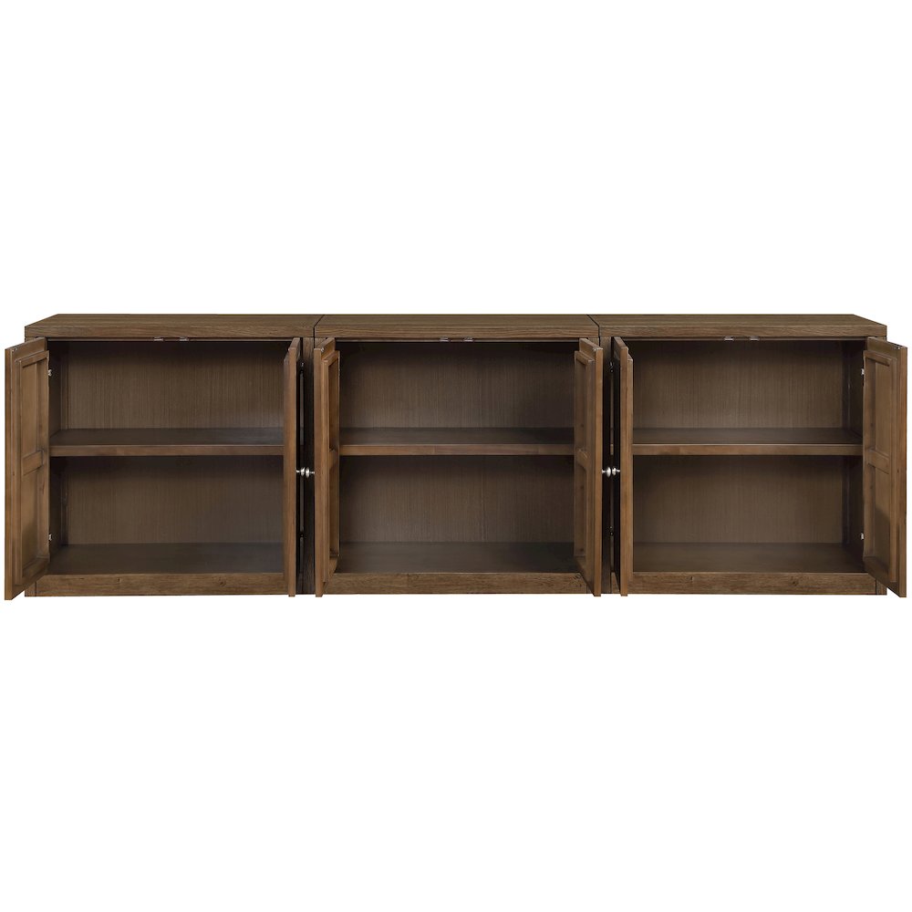 Vero Brown Solid Wood And Oak Veneer 3pc. Sideboard/Buffet. Picture 9