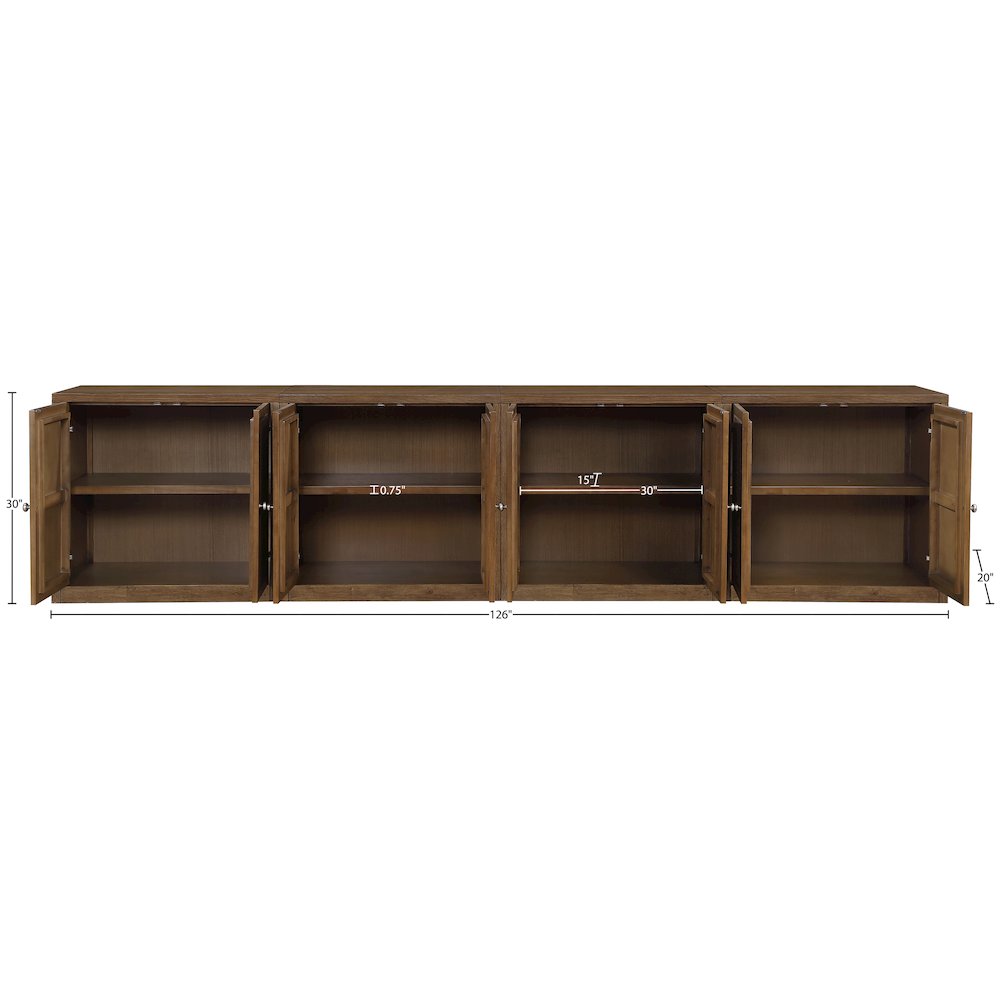 Vero Brown Solid Wood And Oak Veneer 4pc. Sideboard/Buffet. Picture 12