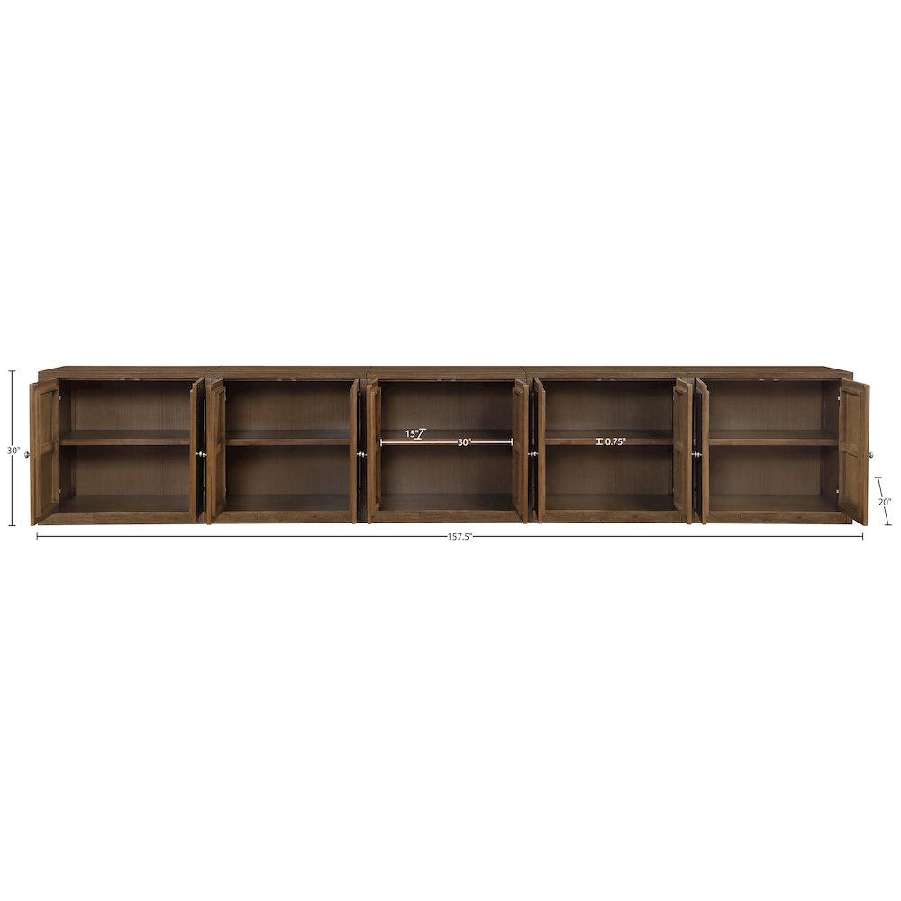 Vero Brown Solid Wood And Oak Veneer 5pc. Sideboard/Buffet. Picture 12