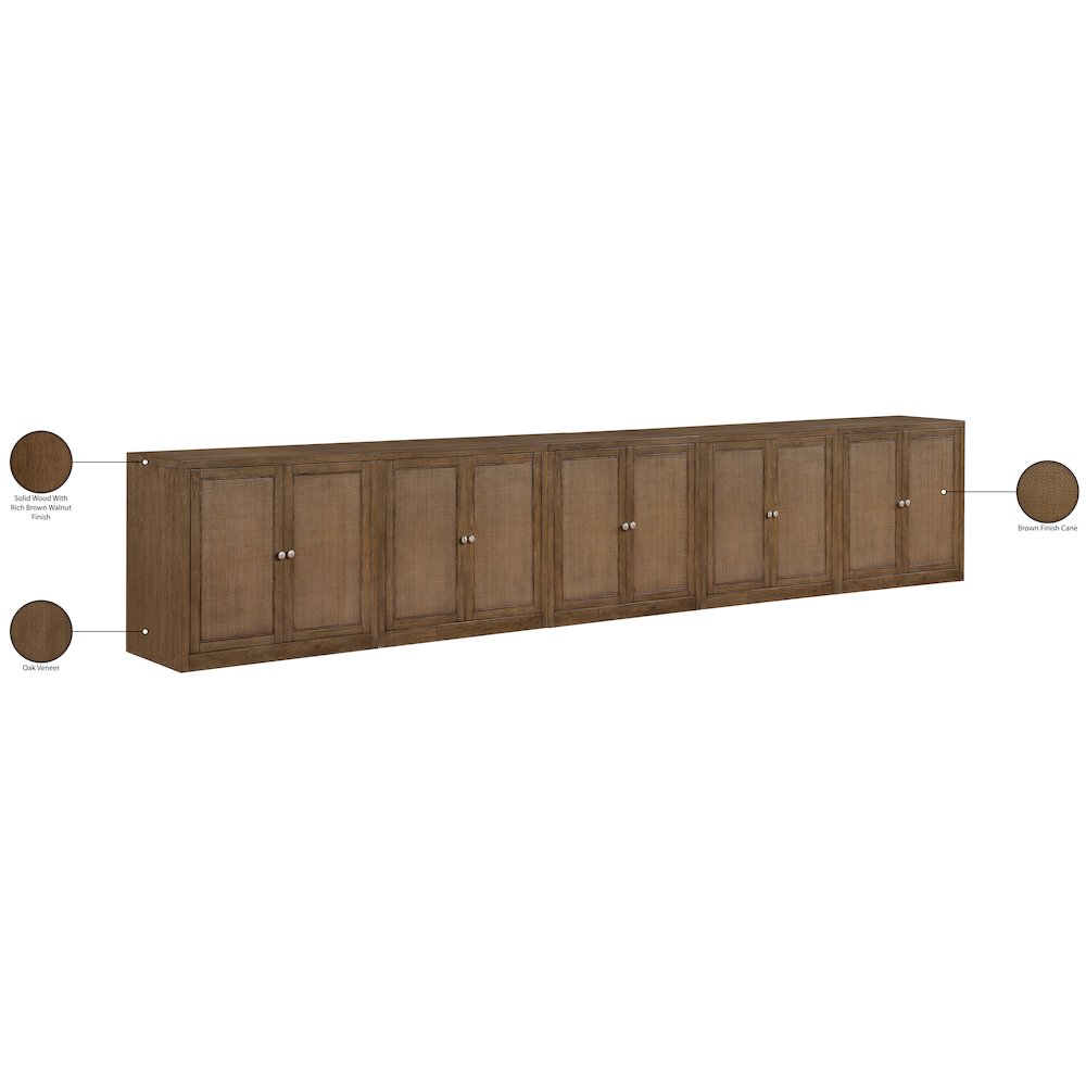Vero Brown Solid Wood And Oak Veneer 5pc. Sideboard/Buffet. Picture 13