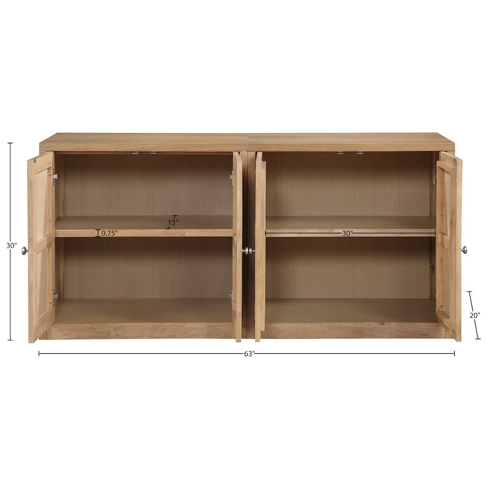 Vero Natural Solid Wood And Oak Veneer 2pc. Sideboard/Buffet. Picture 12