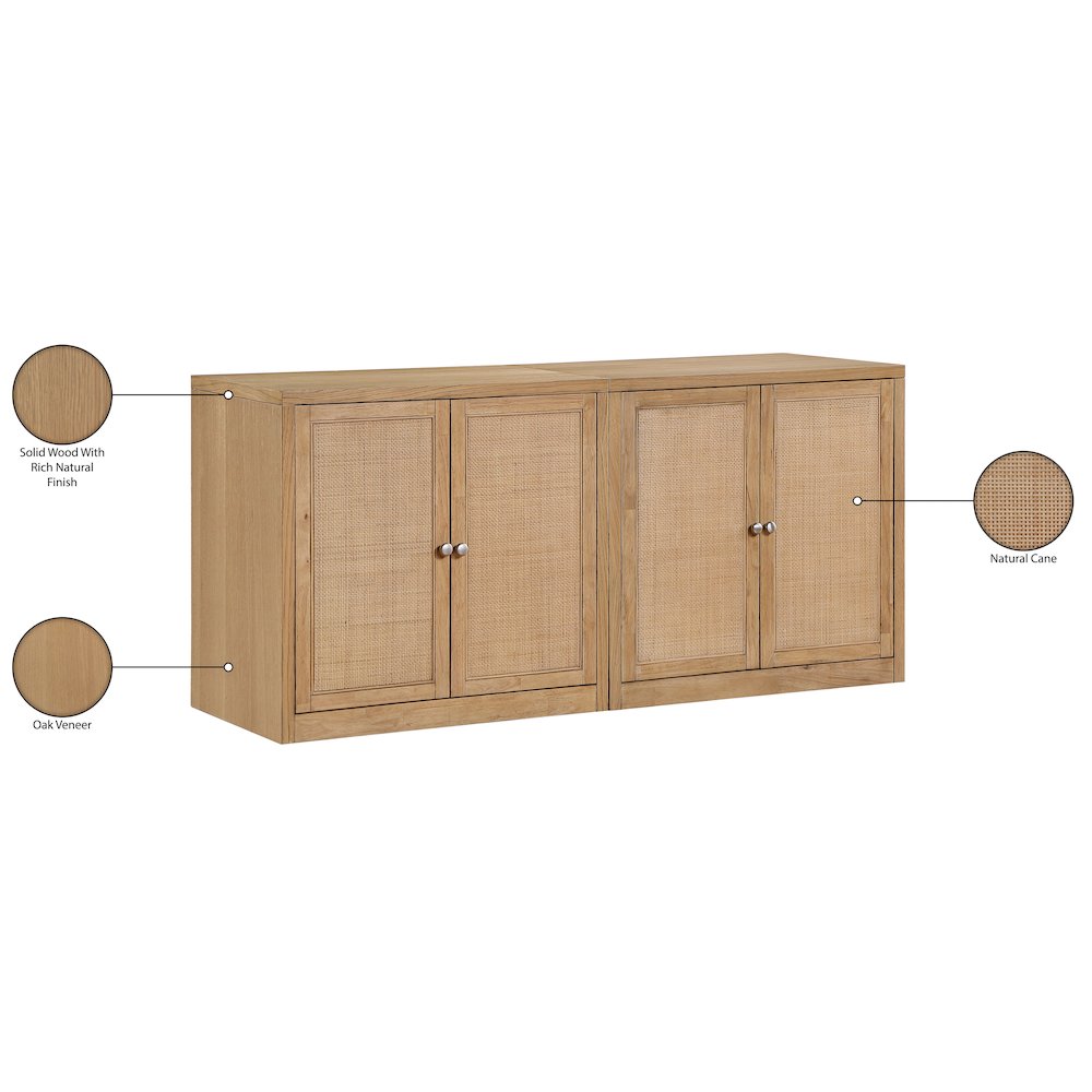Vero Natural Solid Wood And Oak Veneer 2pc. Sideboard/Buffet. Picture 13