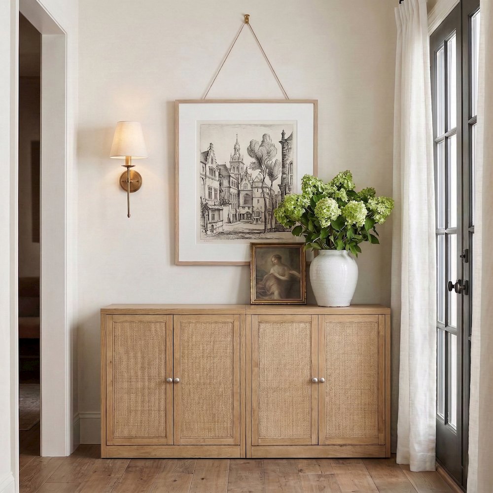 Vero Natural Solid Wood And Oak Veneer 2pc. Sideboard/Buffet. Picture 2