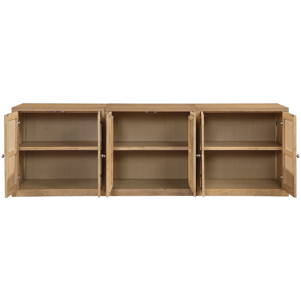 Vero Natural Solid Wood And Oak Veneer 3pc. Sideboard/Buffet. Picture 9