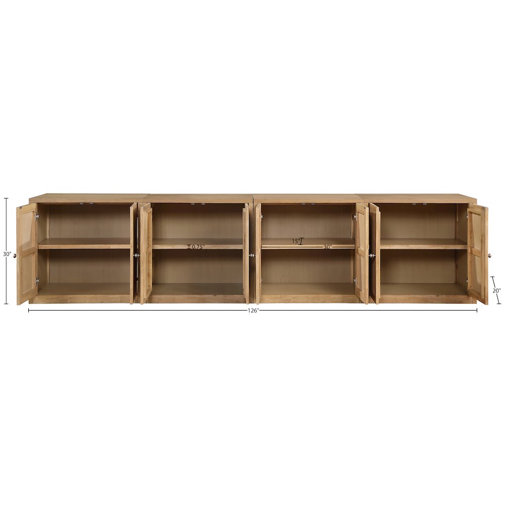 Vero Natural Solid Wood And Oak Veneer 4pc. Sideboard/Buffet. Picture 12