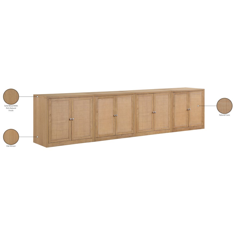 Vero Natural Solid Wood And Oak Veneer 4pc. Sideboard/Buffet. Picture 13