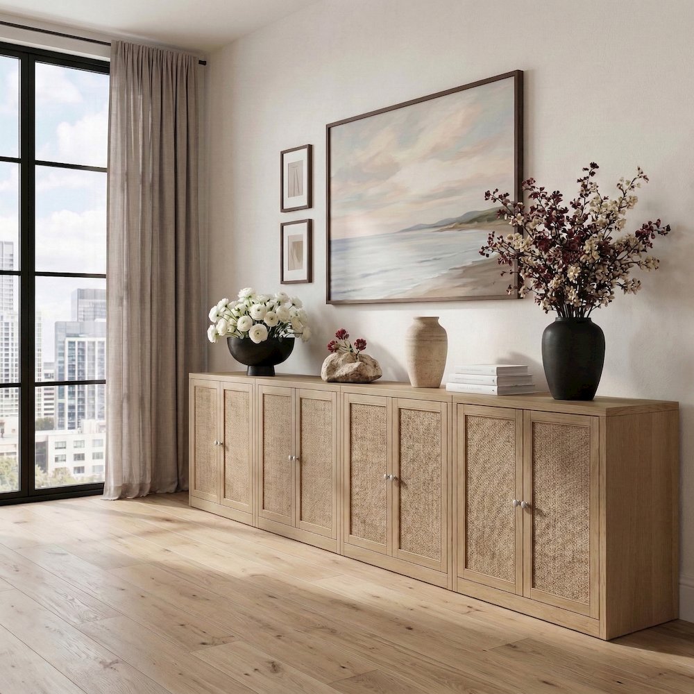 Vero Natural Solid Wood And Oak Veneer 4pc. Sideboard/Buffet. Picture 2