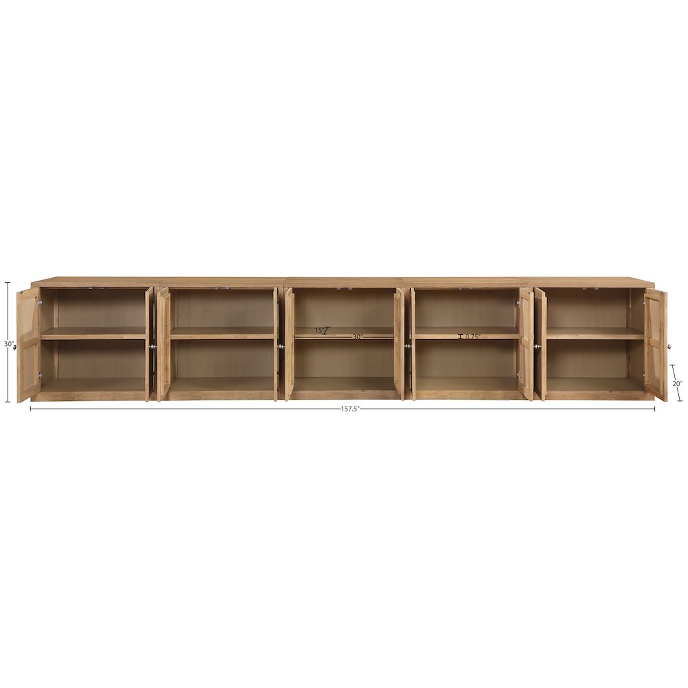 Vero Natural Solid Wood And Oak Veneer 5pc. Sideboard/Buffet. Picture 12