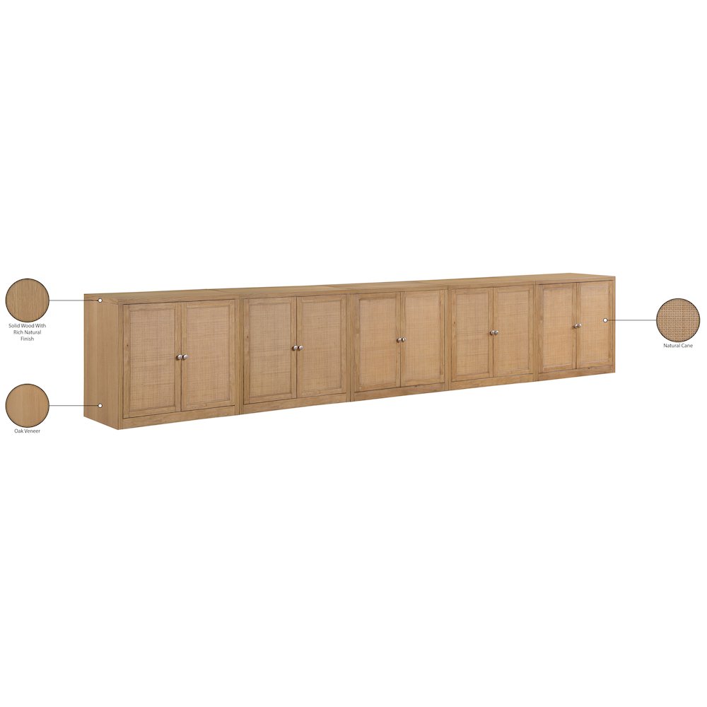 Vero Natural Solid Wood And Oak Veneer 5pc. Sideboard/Buffet. Picture 13