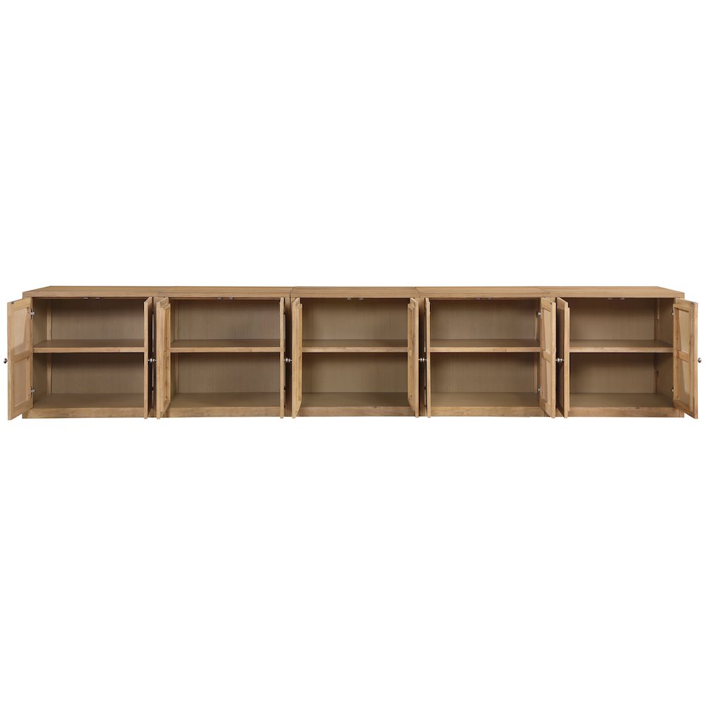 Vero Natural Solid Wood And Oak Veneer 5pc. Sideboard/Buffet. Picture 9