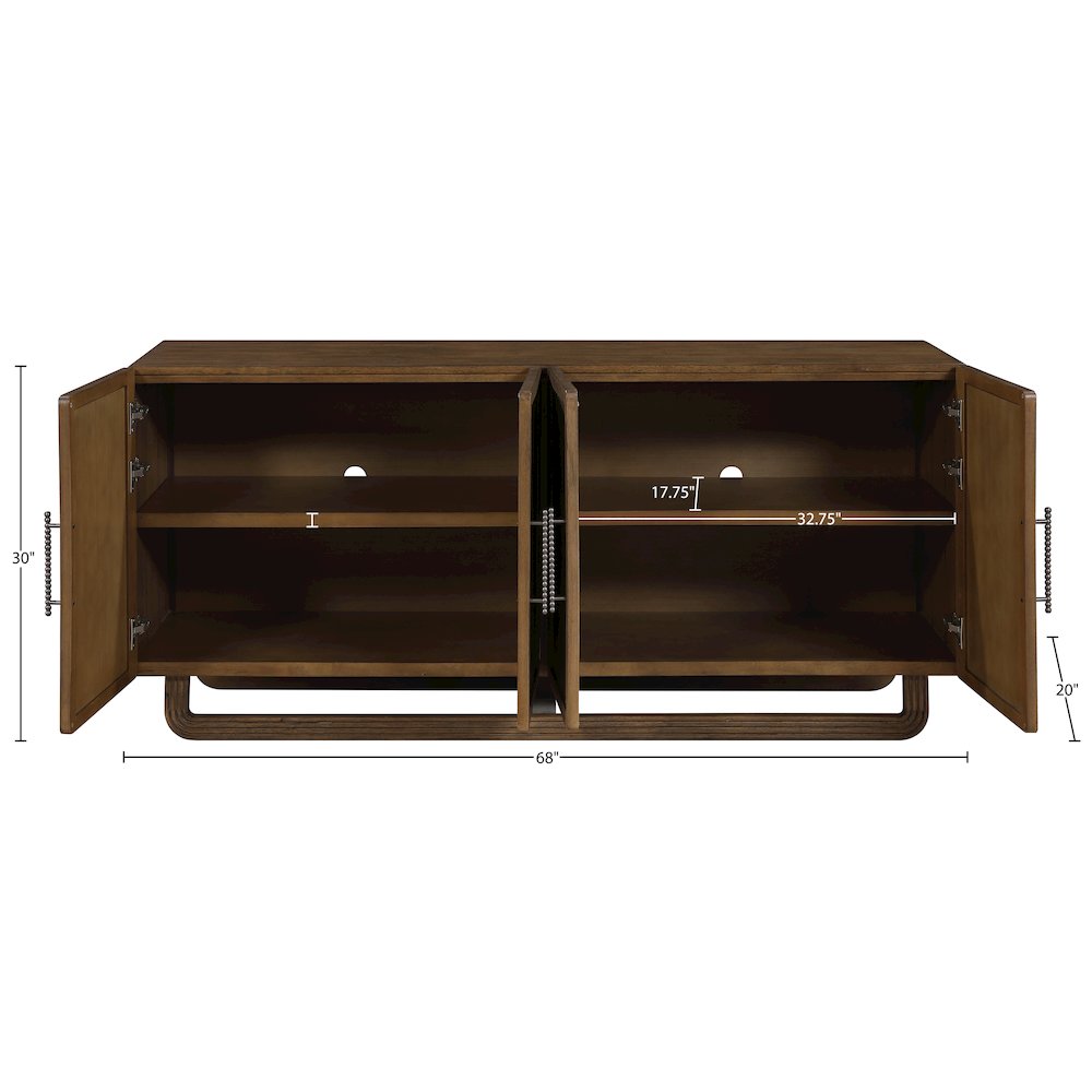 Sova Brown Solid Wood And Oak Veneer Sideboard/Buffet. Picture 12