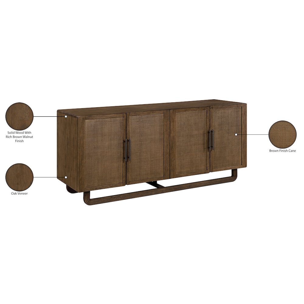 Sova Brown Solid Wood And Oak Veneer Sideboard/Buffet. Picture 13